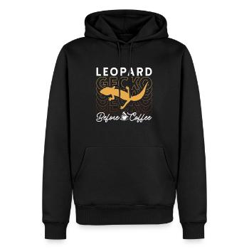Léopard Gecko Amateur Avant Reptiles Amateur de café - Sweat à capuche Premium bio Homme - noir - Devant - Nico (187cm)