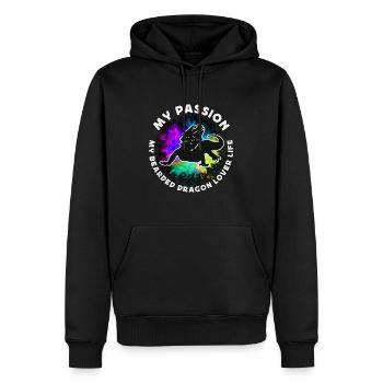 Amoureux du dragon barbu Ma passion Mon reptile barbu - Sweat à capuche Premium bio Homme - noir - Devant - Nico (187cm)