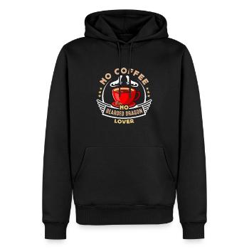 Dragon barbu Pas de café Pas de reptile Amateur de café - Sweat à capuche Premium bio Homme - noir - Devant - Nico (187cm)