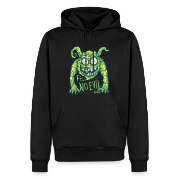 Fürchte kein Böses: Lustiges Cartoon Monster - Männer Premium Bio Hoodie - Schwarz - Vorne - Nico (187cm)