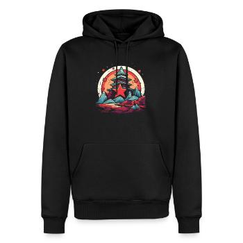 Un sanctuaire de pierre et d’étoiles au Japon - Sweat à capuche Premium bio Homme - noir - Devant - Nico (187cm)