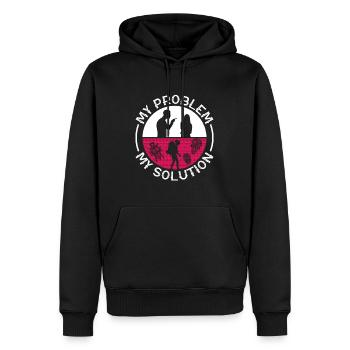 Anthropology My Problem My Solution Pictogram Mom - Männer Premium Bio Hoodie - Schwarz - Vorne - Nico (187cm)