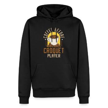 Croquet Player Coffee Outdoor Game Coffee Lover - Männer Premium Bio Hoodie - Schwarz - Vorne - Nico (187cm)