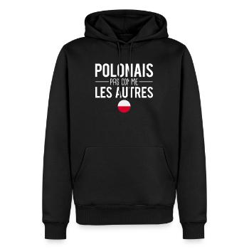 Polonais pas comme les autres pologne humour - Sweat à capuche Premium bio Homme - noir - Devant - Nico (187cm)