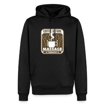 Massothérapeute Café Réflexologie Amateur de café - Sweat à capuche Premium bio Homme - noir - Devant - Nico (187cm)