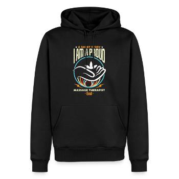 Massothérapeute Une petite histoire Je suis thérapeute - Sweat à capuche Premium bio Homme - noir - Devant - Nico (187cm)