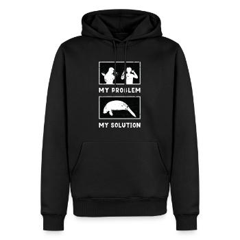 Dugong Lover Mon Problème Mon Pictogramme Papa Vache De Mer - Sweat à capuche Premium bio Homme - noir - Devant - Nico (187cm)