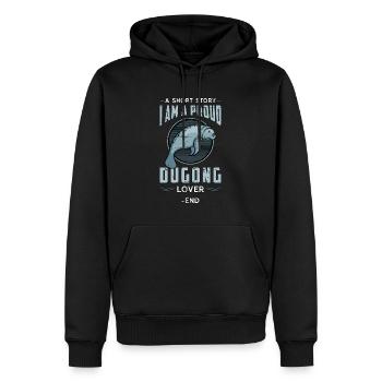 Amoureux du dugong Une histoire courte Je suis un amant de lamantin - Sweat à capuche Premium bio Homme - noir - Devant - Nico (187cm)