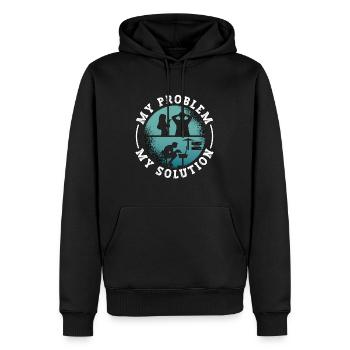 Data Miner My Problem My Pictogram Dad Programmer - Men’s Premium Organic Hoodie - black - Front - Nico (187cm)