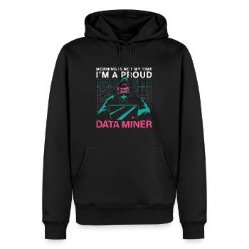 Data Miner Morning Is Not My Time Data Analyst - Männer Premium Bio Hoodie - Schwarz - Vorne - Nico (187cm)