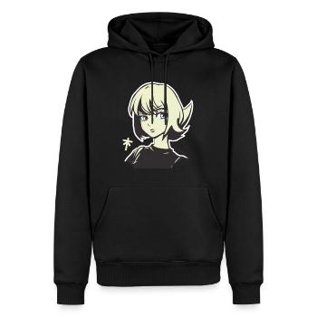 Cool, gelassen und aufmerksam, ein Anime-Girl - Männer Premium Bio Hoodie - Schwarz - Vorne - Nico (187cm)