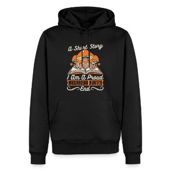 Chasseur de champignons : une histoire courte Je suis cueilleur de champignons - Sweat à capuche Premium bio Homme - noir - Devant - Nico (187cm)