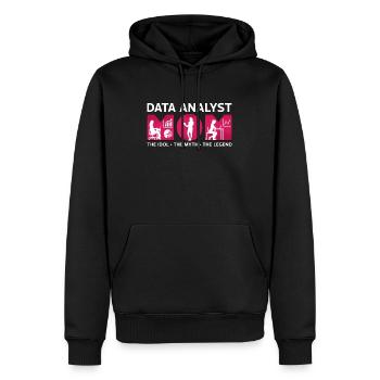 Analyste de données Maman L’idole Le mythe Le programmeur - Sweat à capuche Premium bio Homme - noir - Devant - Nico (187cm)