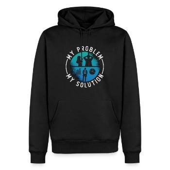Data Analyst My Problem My Solution Pictogram Dad - Männer Premium Bio Hoodie - Schwarz - Vorne - Nico (187cm)