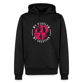 Data Analyst My Problem My Solution Pictogram Mom - Männer Premium Bio Hoodie - Schwarz - Vorne - Nico (187cm)