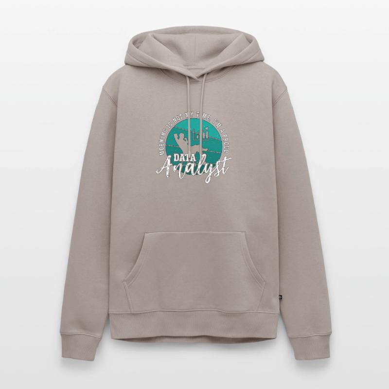 Data Analyst Morning Is Not My Time, I’m A Coder Sweat à capuche Premium bio Homme