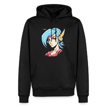 Des ailes fraîches et une fille d’anime calme - Sweat à capuche Premium bio Homme - noir - Devant - Nico (187cm)