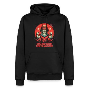 Klein und härter als du es jemals sein wirst - Männer Premium Bio Hoodie - Schwarz - Vorne - Nico (187cm)