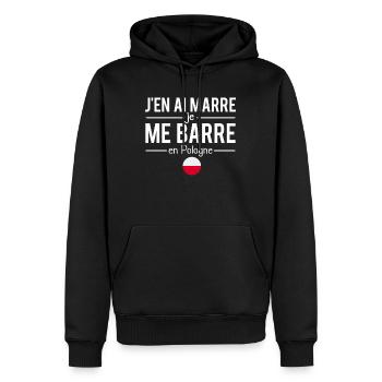J'en ai marre je me barre en pologne polonais - Sweat à capuche Premium bio Homme - noir - Devant - Nico (187cm)