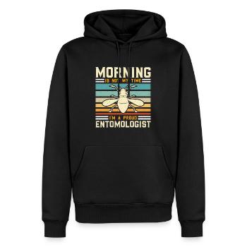 Entomologist Morning Is Not My Time Bug Hunter - Männer Premium Bio Hoodie - Schwarz - Vorne - Nico (187cm)
