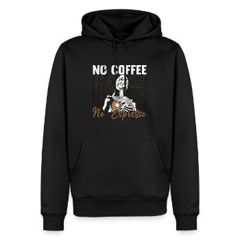 Amateur d’espresso, pas de café, pas de caféine, amateur de café - Sweat à capuche Premium bio Homme - noir - Devant - Nico (187cm)