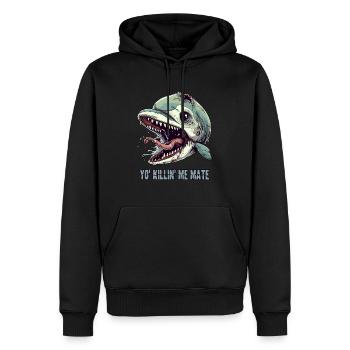 Plainte du dauphin zombie - Sweat à capuche Premium bio Homme - noir - Devant - Nico (187cm)
