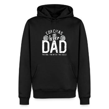 Conchas Amant Papa L’Idole Le Mythe Le Chignon Sucré - Sweat à capuche Premium bio Homme - noir - Devant - Nico (187cm)
