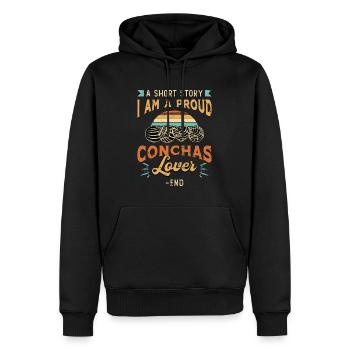 Conchas Lover Une histoire courte Je suis un amateur de pâtisserie - Sweat à capuche Premium bio Homme - noir - Devant - Nico (187cm)