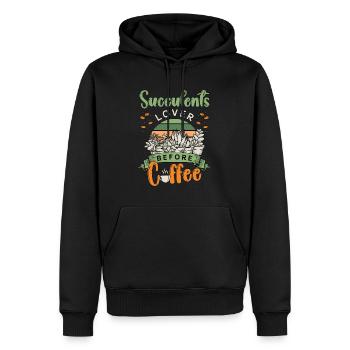 Succulents Lover Before Potted Plant Coffee Lover - Männer Premium Bio Hoodie - Schwarz - Vorne - Nico (187cm)
