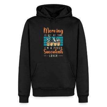 Succulentes amant matin n’est pas mon temps Cactus Art - Sweat à capuche Premium bio Homme - noir - Devant - Nico (187cm)