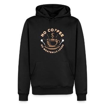 Amateur de boulettes de viande Pas de café Amateur de viande hachée - Sweat à capuche Premium bio Homme - noir - Devant - Nico (187cm)