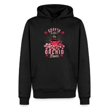 Orchid Lover Coffee Before Gardening Coffee Lover - Männer Premium Bio Hoodie - Schwarz - Vorne - Nico (187cm)