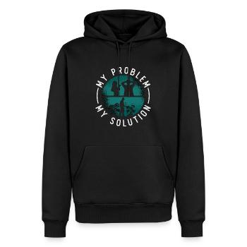 Monster Lover My Problem My Pictogram Dad Mom - Männer Premium Bio Hoodie - Schwarz - Vorne - Nico (187cm)