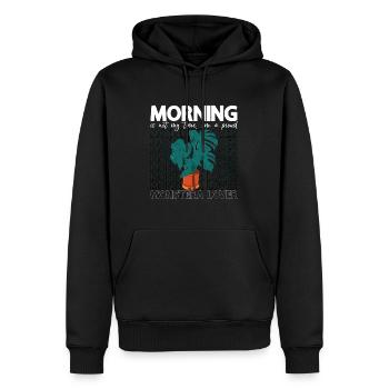 Monster Lover Morning Is Not My Time Plant Lover - Männer Premium Bio Hoodie - Schwarz - Vorne - Nico (187cm)
