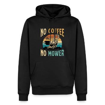 Mower No Coffee No Mower Lawn Mowing Coffee Lover - Men’s Premium Organic Hoodie - black - Front - Nico (187cm)