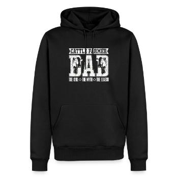 Cattle Farmer Dad The Idol The Myth Cattle Farming - Männer Premium Bio Hoodie - Schwarz - Vorne - Nico (187cm)