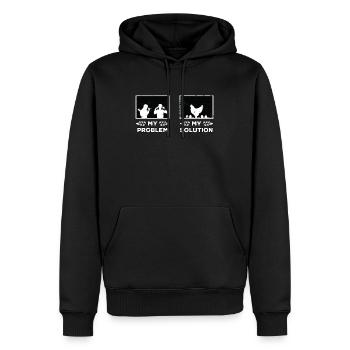 Poultry Farmer My Problem My Pictogram Dad Mom - Männer Premium Bio Hoodie - Schwarz - Vorne - Nico (187cm)