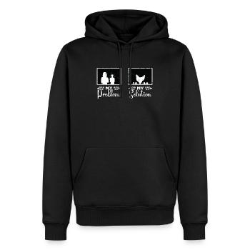 Poultry Farmer My Problem My Pictogram Mom Dad - Männer Premium Bio Hoodie - Schwarz - Vorne - Nico (187cm)