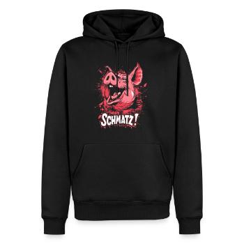 Coquine Petit Cochon Rose Bisous Smack - Sweat à capuche Premium bio Homme - noir - Devant - Nico (187cm)