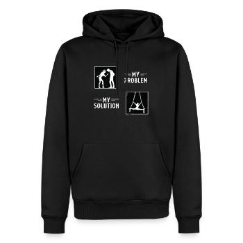 Acrobate Mon problème Ma solution Pictogramme Papa Maman - Sweat à capuche Premium bio Homme - noir - Devant - Nico (187cm)
