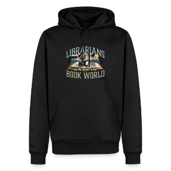 Les bibliothécaires sont les héros des bibliothécaires rats de bibliothèque - Sweat à capuche Premium bio Homme - noir - Devant - Nico (187cm)