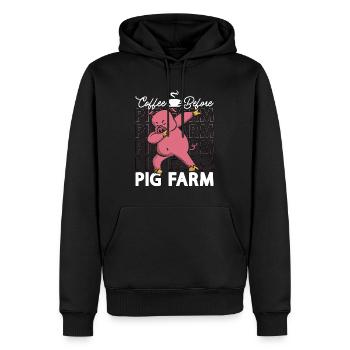 Café de fermier de porc avant que propriétaire de cochon amateur de café - Sweat à capuche Premium bio Homme - noir - Devant - Nico (187cm)