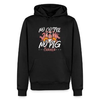 Éleveur de porcs Pas de café Pas d’animaux de la ferme Amateur de café - Sweat à capuche Premium bio Homme - noir - Devant - Nico (187cm)