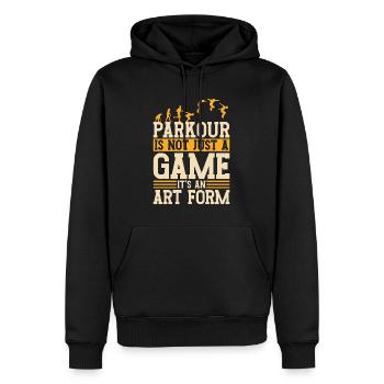 Le parkour n’est pas seulement un jeu de course à pied amateur de parkour - Sweat à capuche Premium bio Homme - noir - Devant - Nico (187cm)