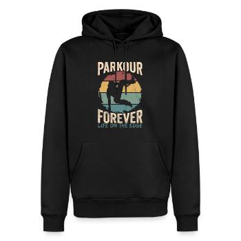 Parkour Forever Life On Freestyler Amateur de Parkour - Sweat à capuche Premium bio Homme - noir - Devant - Nico (187cm)