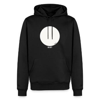 Leeres Kreis-Design - ich bin raus - Männer Premium Bio Hoodie - Schwarz - Vorne - Nico (187cm)