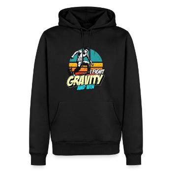 Parkour Je lutte contre la gravité et Backflip Amateur de parkour - Sweat à capuche Premium bio Homme - noir - Devant - Nico (187cm)