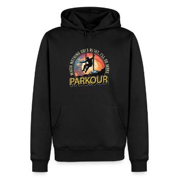 Parkour Quand rien ne va Backflip Amateur de parkour - Sweat à capuche Premium bio Homme - noir - Devant - Nico (187cm)