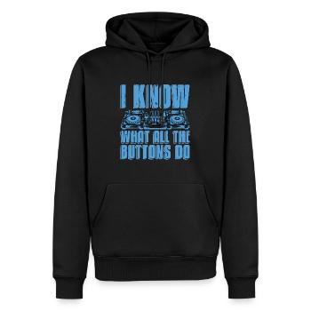 Disc Jockey Je sais ce que tous les boutons DJ Music - Sweat à capuche Premium bio Homme - noir - Devant - Nico (187cm)