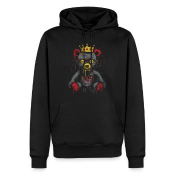 Halloween Zombie Teddy avec Couronne - Sweat à capuche Premium bio Homme - noir - Devant - Nico (187cm)
